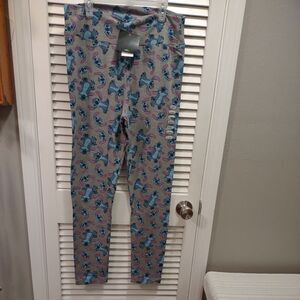 Disney Gray Happy Polyester Blend Stitch Leggings 30" waist size X-Large